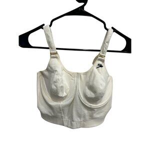 Speedo White Sports Bra Mesh Straps Size 36C Minimalist Clean Girl